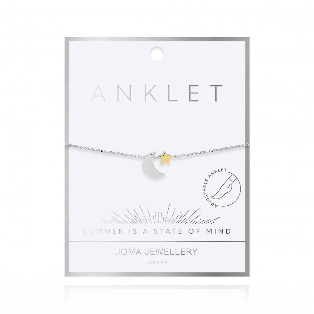 Anklet - Two Tone Moon and Star,  10.2