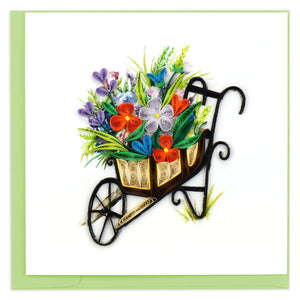 Quilled Wheelbarrow Garden Greeting Card