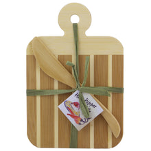 Load image into Gallery viewer, Striped Paddle Serving and Cutting Board and Spreader Knife Gift Set
