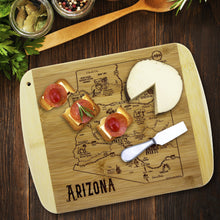 Load image into Gallery viewer, A Slice of Life Arizona Bamboo Cutting and Serving Board

