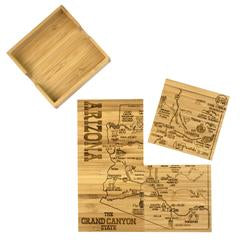 Arizona State Puzzle - 4 Piece Coaster Set with Case