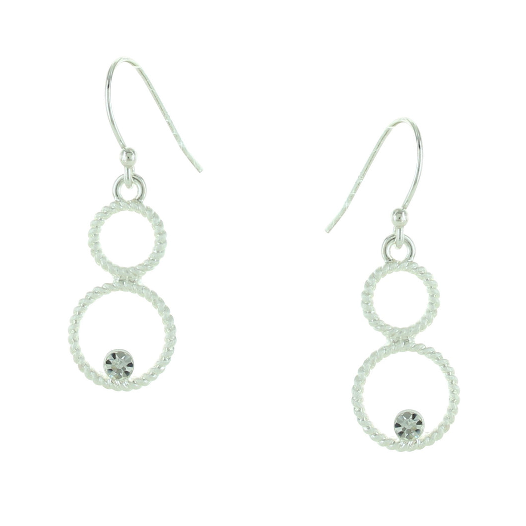 Takobia Petite Circles with Crystal Earrings