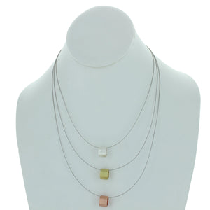 Tri Color Hex Nut Necklace