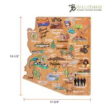 Load image into Gallery viewer, Arizona State Shaped Cutting and Serving Board with Artwork by Fish Kiss™
