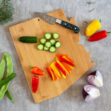 Load image into Gallery viewer, Arizona State Shaped Cutting and Serving Board with Artwork by Fish Kiss™
