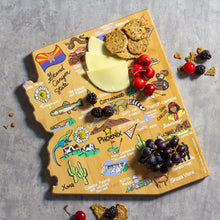 Load image into Gallery viewer, Arizona State Shaped Cutting and Serving Board with Artwork by Fish Kiss™
