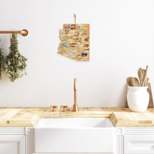 Load image into Gallery viewer, Arizona State Shaped Cutting and Serving Board with Artwork by Fish Kiss™
