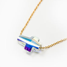 Load image into Gallery viewer, Heavenly Sky Necklace - Aurora Borealis Cross - Gold
