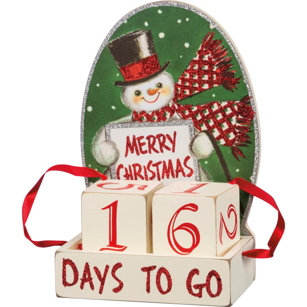 Merry Christmas Snowman Countdown Block