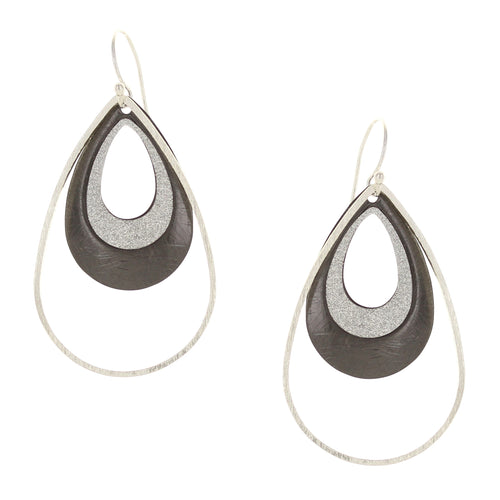 Takobia Two Tone Hematite Drop with Glitter Earrings