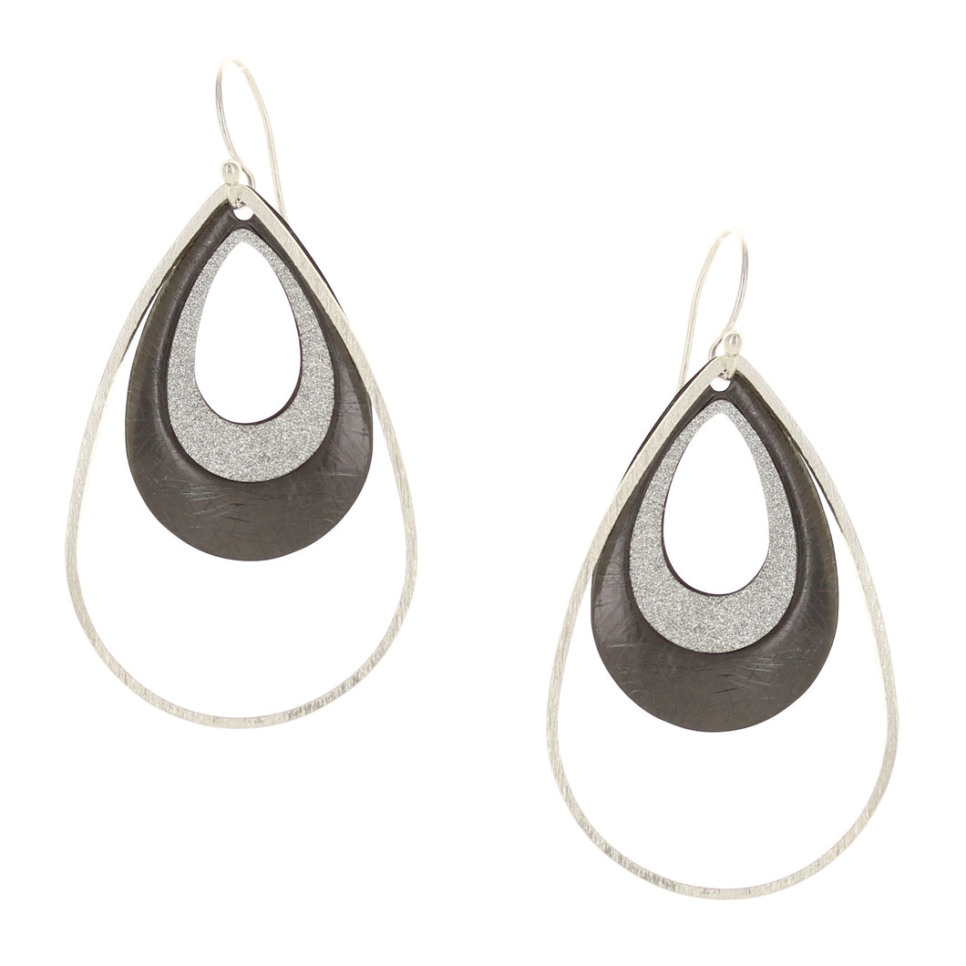 Takobia Two Tone Hematite Drop with Glitter Earrings