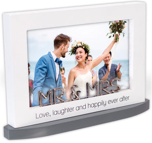 Mr & Mrs Modern Statement Wedding Photo Frame 4x6