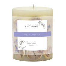 Load image into Gallery viewer, Rosy Rings - Roman Lavender Small Round Botanical Candle with Gilded Glass Coaster
