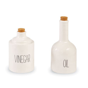 Stacked Oil and Vinegar Decanter Set