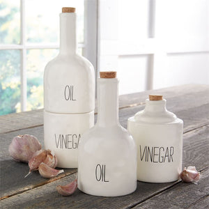 Stacked Oil and Vinegar Decanter Set