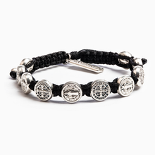 Load image into Gallery viewer, Benedictine Blessing Bracelet - Silver Medals
