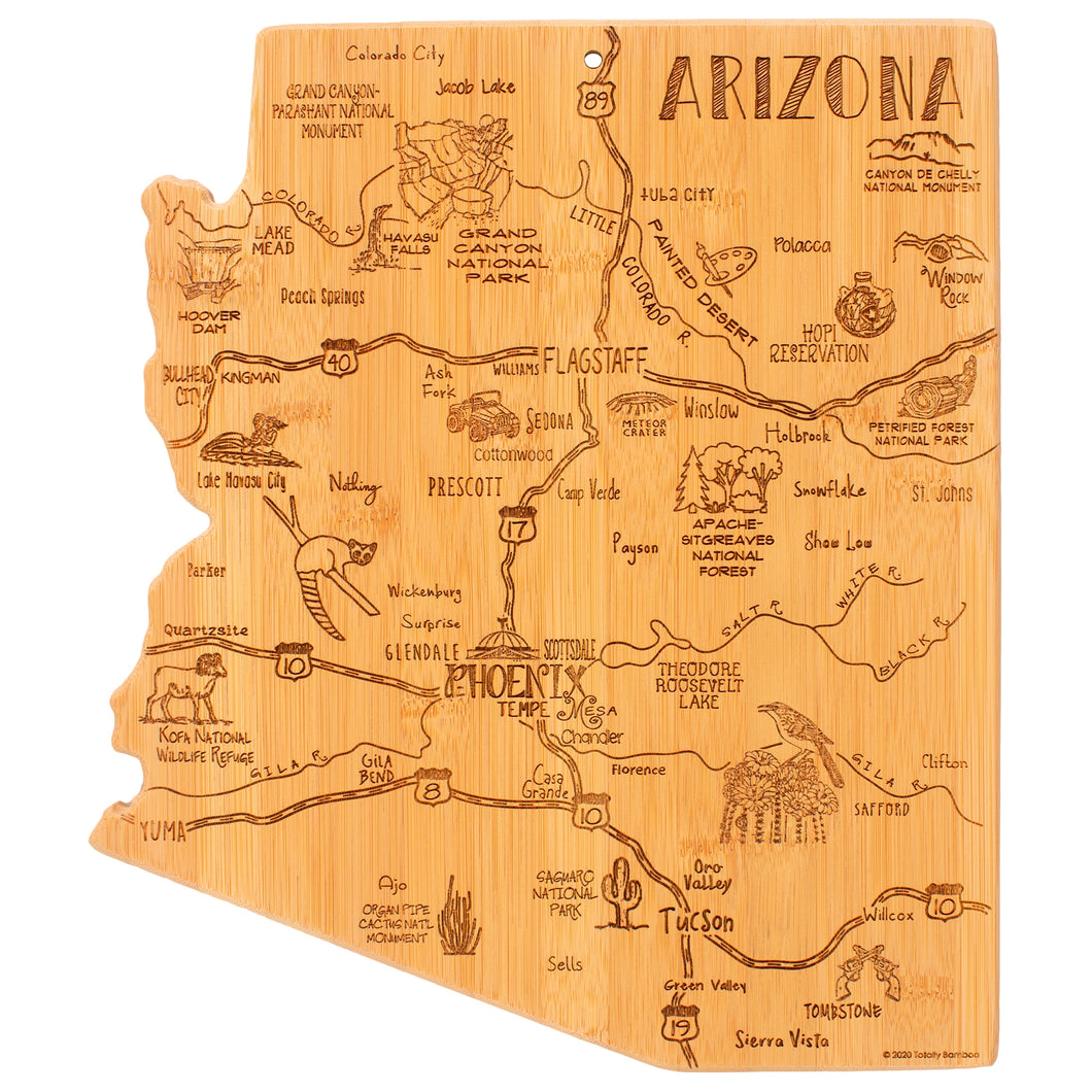 Arizona Etched Bamboo Cutting and Serving Board