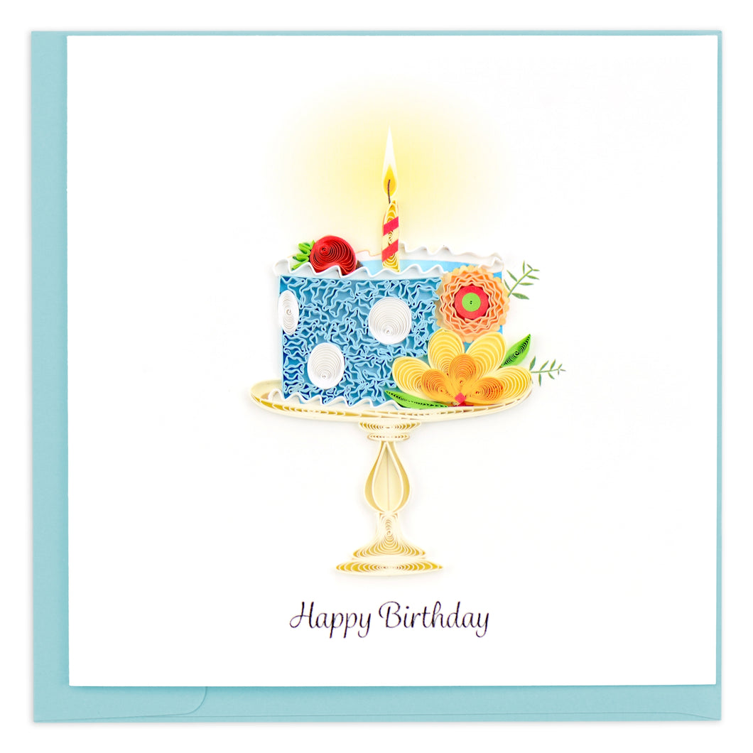 Whimsical Birthday Cake Quilling Card
