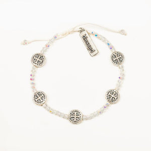 My Saint My Hero Gratitude Crystal Bracelet Crystal with Silver medal