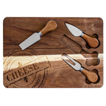 Load image into Gallery viewer, 4 Piece Acacia Cheese Serving Set
