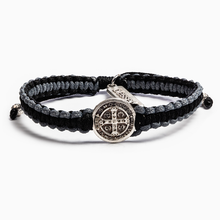 Load image into Gallery viewer, My Saint My Hero Gratitude Blessing Bracelet Black with Silver medal
