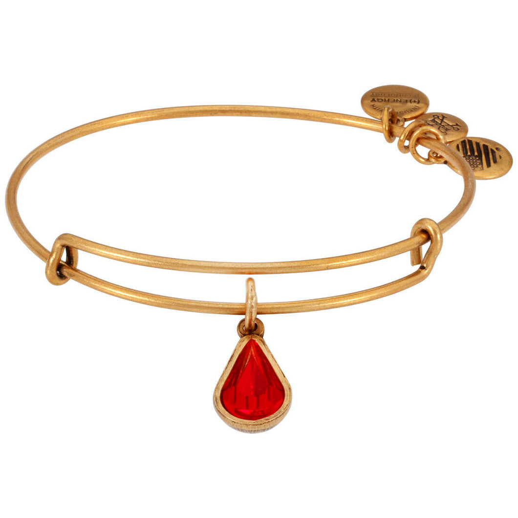 Alex and Ani - July Light Siam Birthstone Teardrop Charm Bangle With Swarovski® Crystals Rafaelian Gold