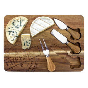 4 Piece Acacia Cheese Serving Set