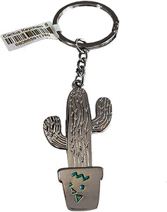 Arizona Cactus Keychain Silver