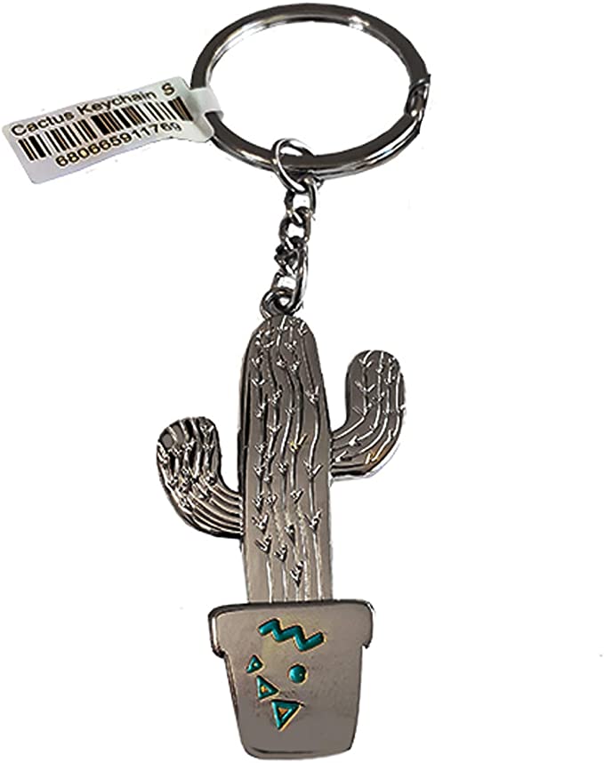 cactus keychain Arizona Cactus Keychain Silver – Giftology Scottsdale
