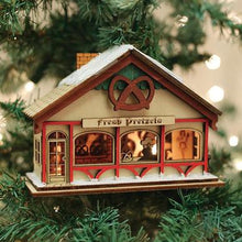 Load image into Gallery viewer, Peppermint Twist Pretzel Ginger Cottage Ornament
