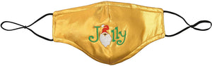 Xmas Gold Lame Jolly Fashion Face Covering with 4 Filters