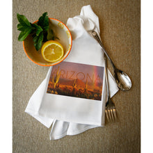 Load image into Gallery viewer, Arizona, Cactus and Rainbow Photograph Tea Towel
