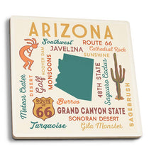 Load image into Gallery viewer, Ceramic Coaster - Arizona Typography and Icons
