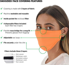 Load image into Gallery viewer, Neon Orange Fashion Face Covering with 4 Filters
