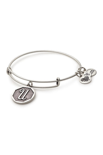 Alex and Ani Initial U Bangle Silver