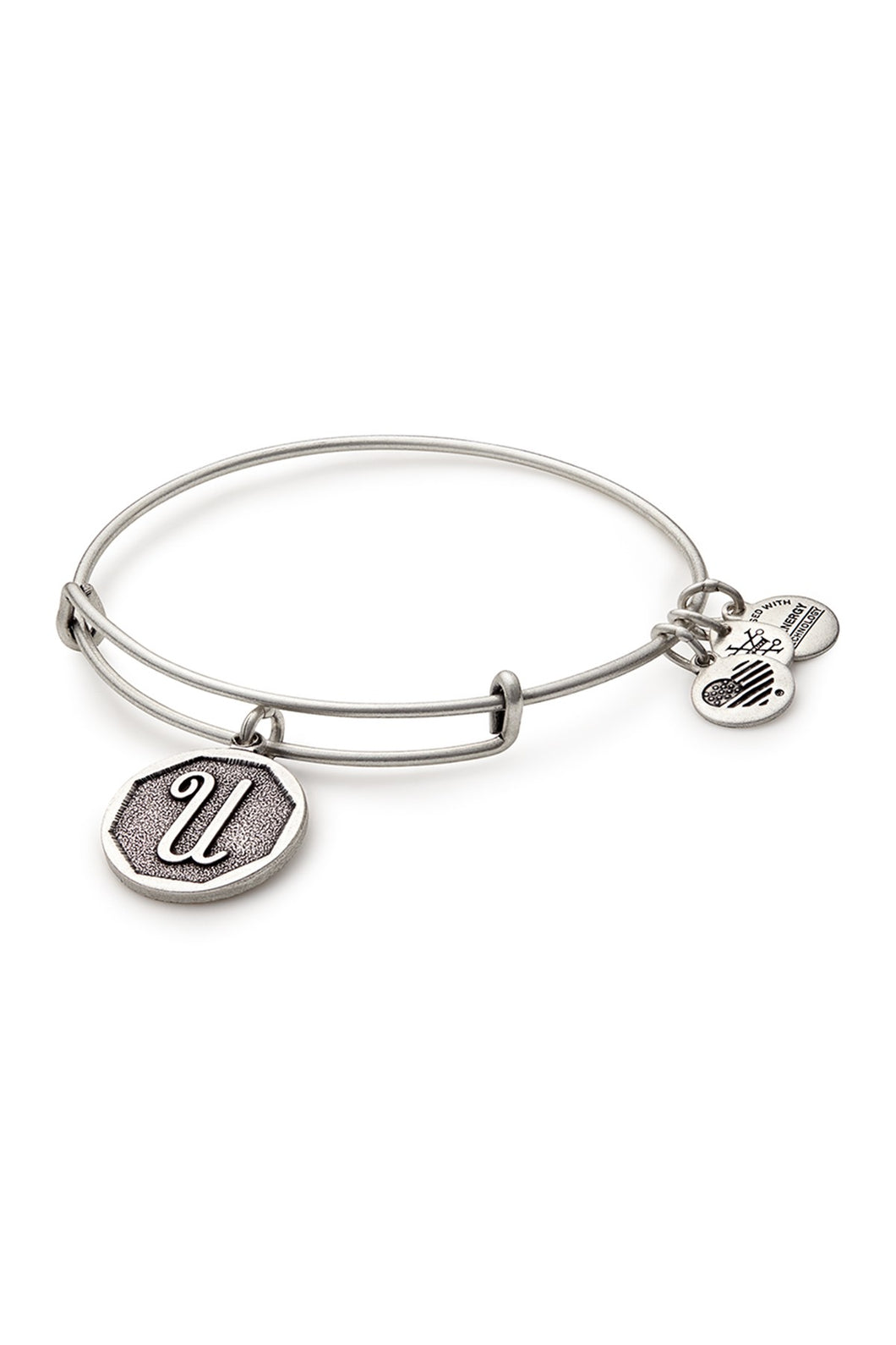 Alex and Ani Initial U Bangle Silver