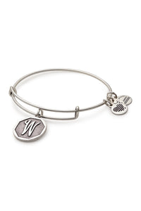 Alex and Ani Initial W Bangle Silver