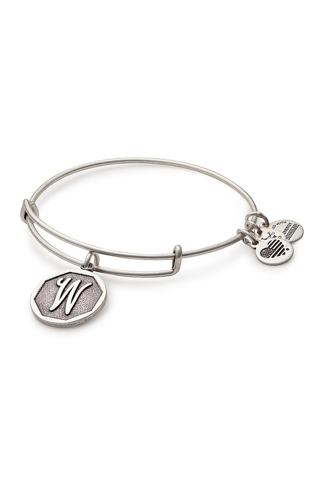 Alex and Ani Initial W Bangle Silver