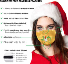 Load image into Gallery viewer, Xmas Gold Lame Jolly Fashion Face Covering with 4 Filters
