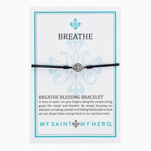 Load image into Gallery viewer, My Saint My Hero Breathe Blessing Bracelet Black with Silver medal
