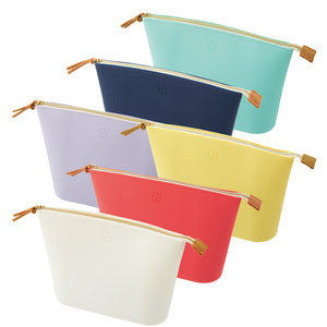 Lihit Lab Bloomin Soft Silicone Zippered Pouch Large - Lemon Yellow