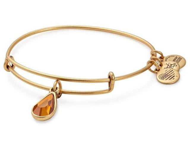Alex and Ani - November Topaz Birthstone Teardrop Charm Bangle With Swarovski® Crystals Rafaelian Gold