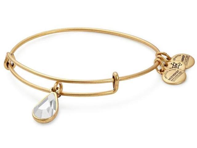 Alex and Ani - April Clear Crystal Birthstone Teardrop Charm Bangle With Swarovski® Crystals Rafaelian Gold