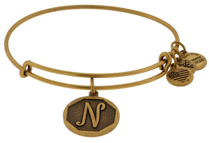 Alex and Ani Initial N Bangle Gold
