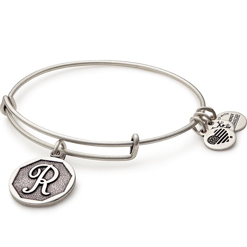 Alex and Ani Initial R Bangle Silver