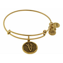 Load image into Gallery viewer, Alex and Ani Initial V Bangle Gold
