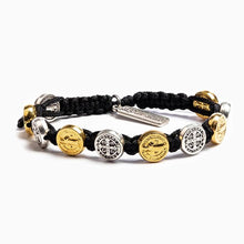 Load image into Gallery viewer, My Saint My Hero Benedictine Blessing Bracelet Black with Mixed medals
