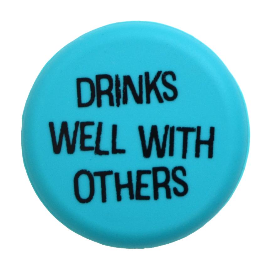 Drinks Well With Others - Teal - Single Wine Cap