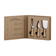 Load image into Gallery viewer, Cardboard Book Set - Holiday Cheese Knives
