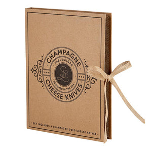 Cardboard Book Set - Champagne Gold Cheese Knives Set